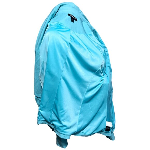 Torrid Blue Open Front Blazer Jacket Size 1 (1XL) Womens Lightweight Stretch Nyl - Picture 12 of 13